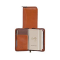 Italian Leather 3 Way Zipper Pocket Weekly Planner w/ Te. Address Book